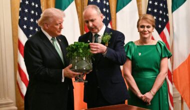 Taoiseach presents Trump with bowl of shamrock