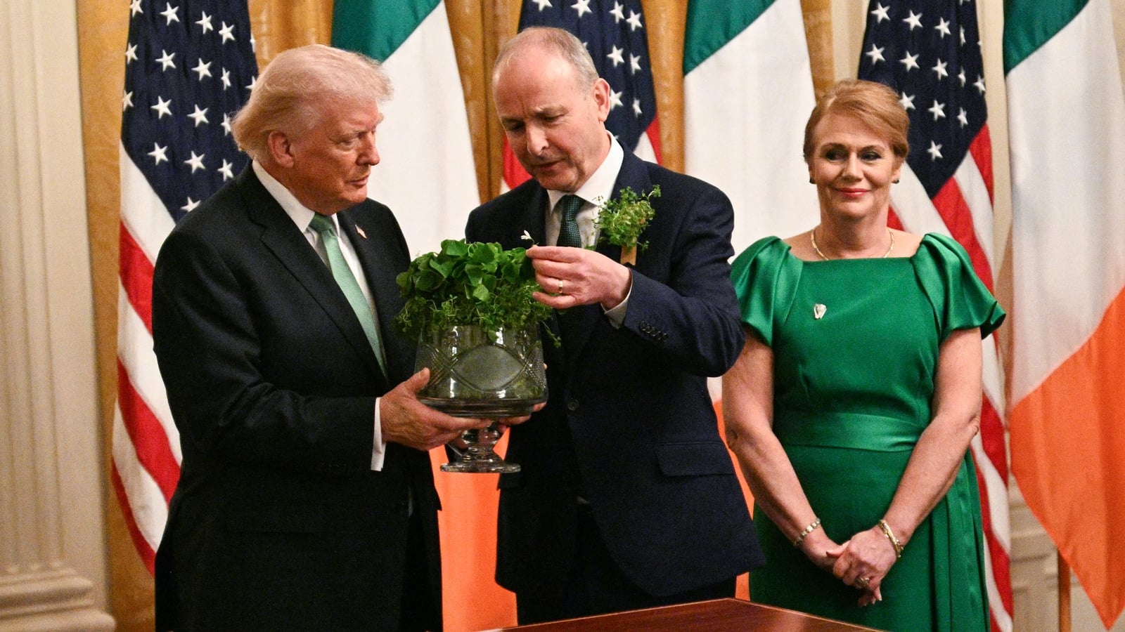 Taoiseach presents Trump with bowl of shamrock