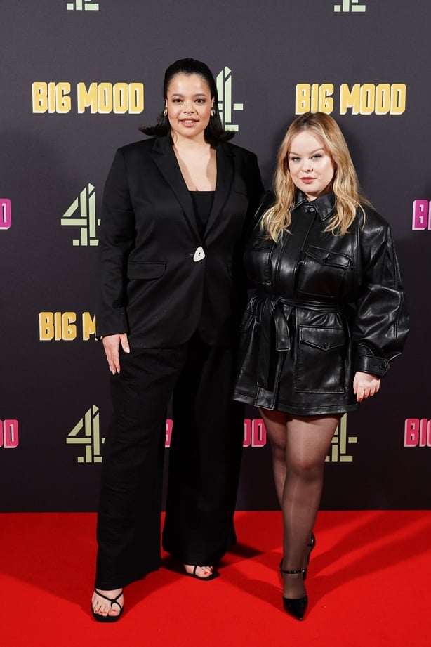 Lydia West (left) and Nicola Coughlan attend a preview screening of season two of the Channel 4 comedy series Big Mood, at the Balcony Bar in BFI Southbank, London. Picture date: Tuesday March 17, 2026. PA Photo. Photo credit should read: Ian West/PA Wire