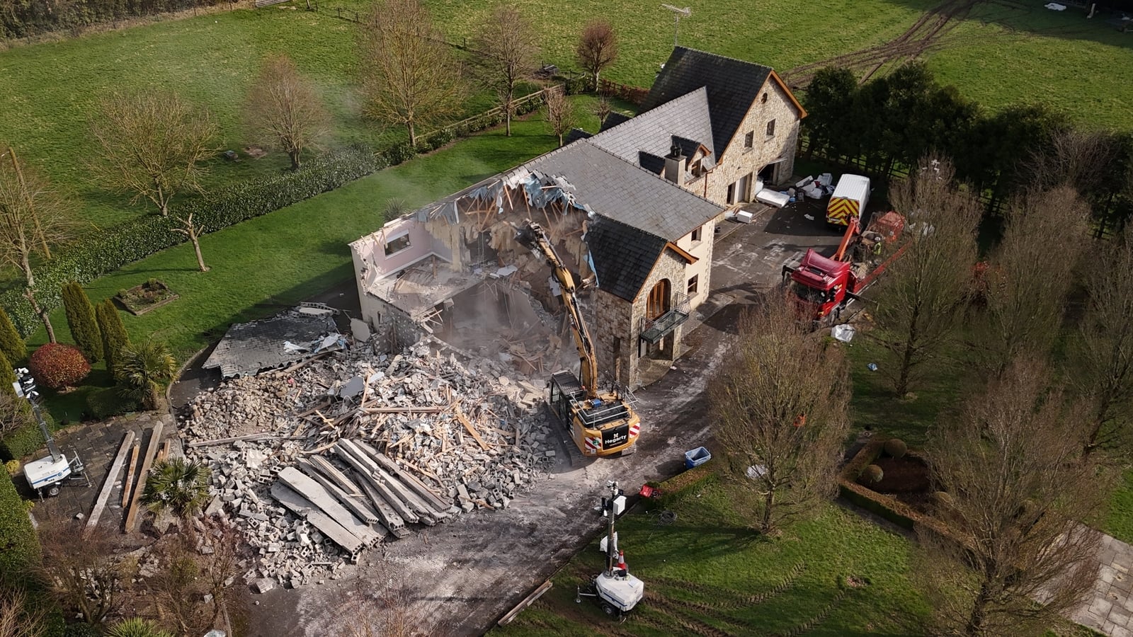 Demolition work under way at Co Meath house