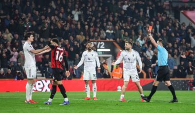 United's Maguire sees red in lively draw with Bournemouth
