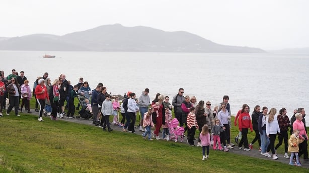 People during a remembrance walk in Buncrana 10 years after five members of a family were killed in a pier tragedy. Picture date: Sunday March 22, 2026. PA Photo. Evan McGrotty, aged eight, died alongside his 12-year-old brother Mark, his father Sean, 46, grandmother Ruth Daniels, 57, and her 14-yea