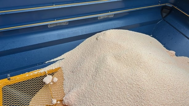 Close-up shot of a heap of fertiliser