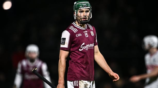 31 January 2026; Aaron Niland of Galway during the Allianz Hurling League Division 1A match between Galway and Cork at Pearse Stadium in Galway. Photo by Ben McShane/Sportsfile