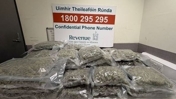 Image 1 - seized herbal cannabis in Dublin airport 28th March 
