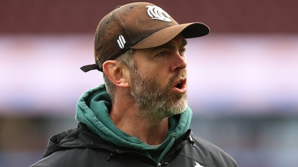BIRMINGHAM, ENGLAND - MARCH 28: Geoff Parling, Head Coach of Leicester Tigers looks on prior to the Gallagher PREM match between Gloucester Rugby and Leicester Tigers at Villa Park on March 28, 2026 in Birmingham, England. (Photo by Nathan Stirk/Getty Images)