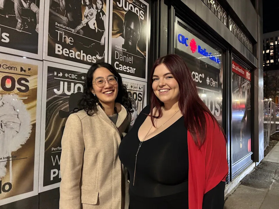 Sarah Obst, right, and Phylis Cameron Ung are from Toronto. They told CBC Hamilton after the show they had an 'amazing' time.