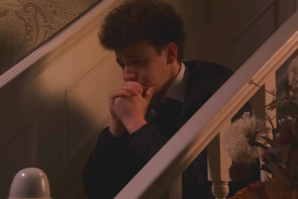 coronation street will driscoll crying on the stairs