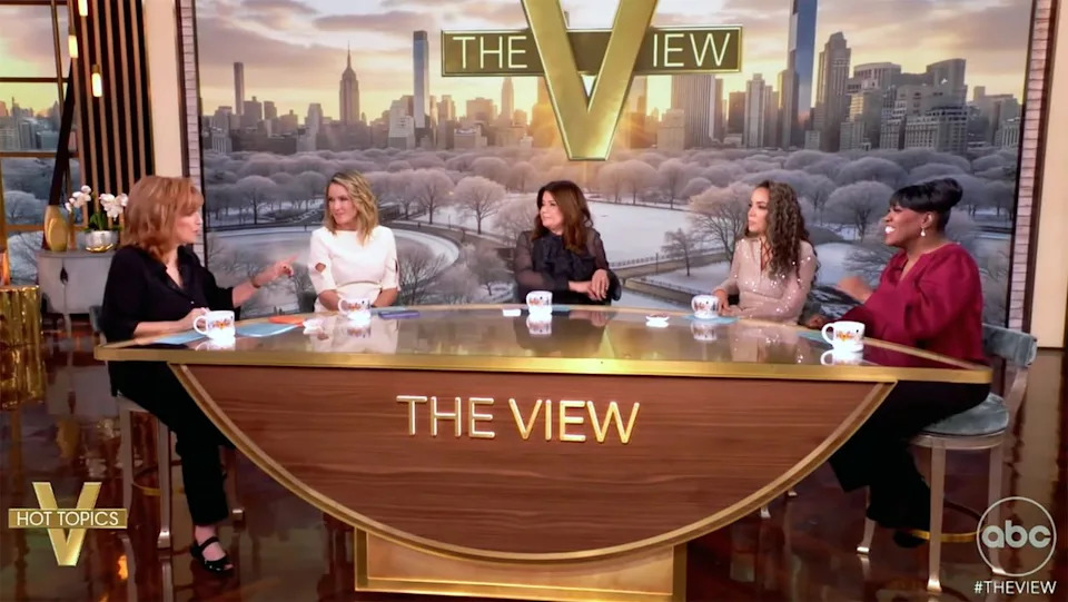 Joy Behar, Sara Haines, Ana Navarro, Sunny Hostin, and Sheryl Underwood on 'The View'Credit: ABC