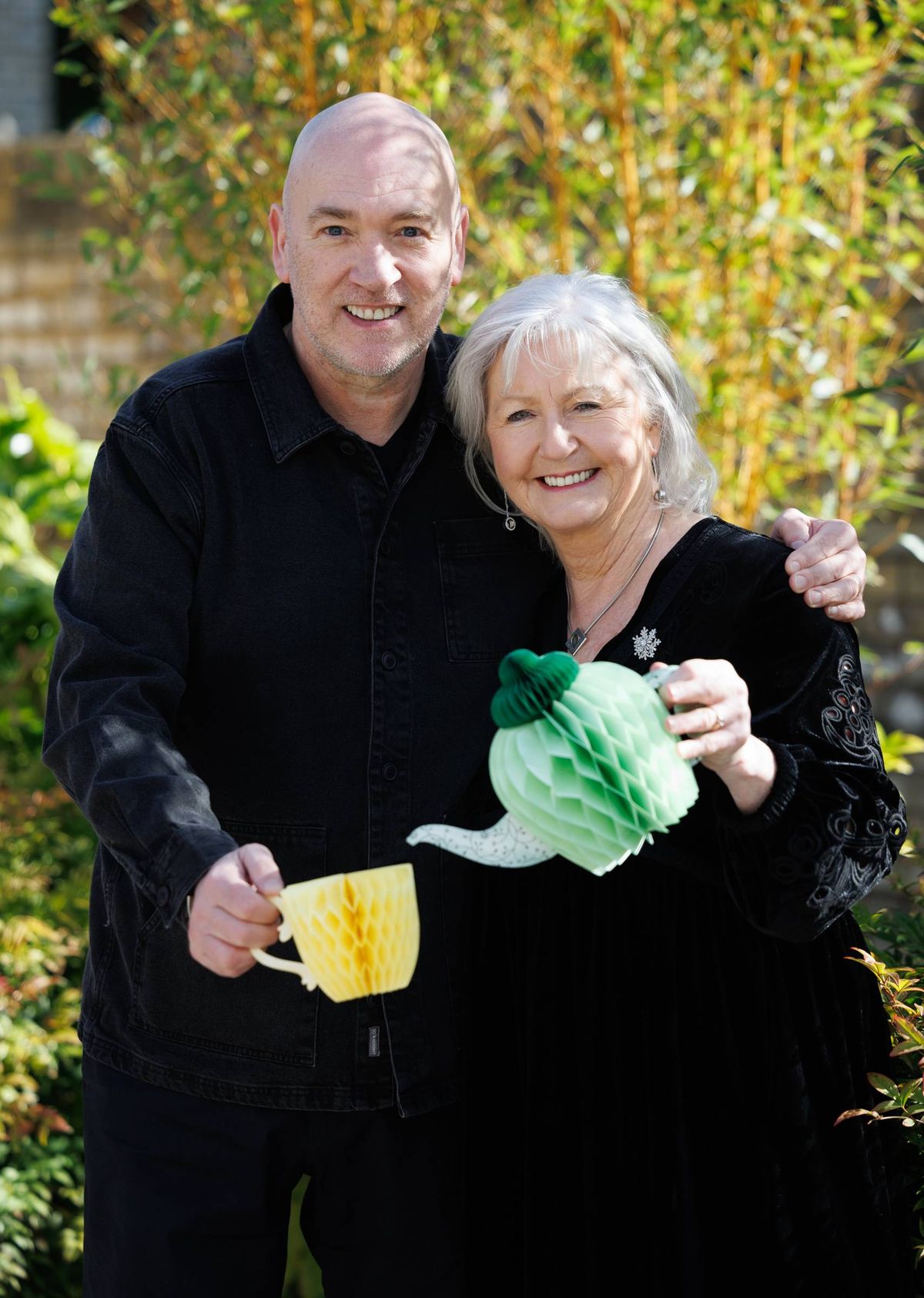 11th March 2026; Fair City actress and National Host of Alzheimer’s Tea Day 2026, Úna Crawford O’Brien, pictured with Tony Tormey, Fair City colleague at The Orchard Day Care Centre at the launch of Alzheimer’s Tea Day 2026. The 32nd Alzheimer’s Tea Day 2026 takes place nationwide on Thursday, May 7th 2026. Register now at teaday.ie. Picture credit; Damien Eagers NO REPRO FEE