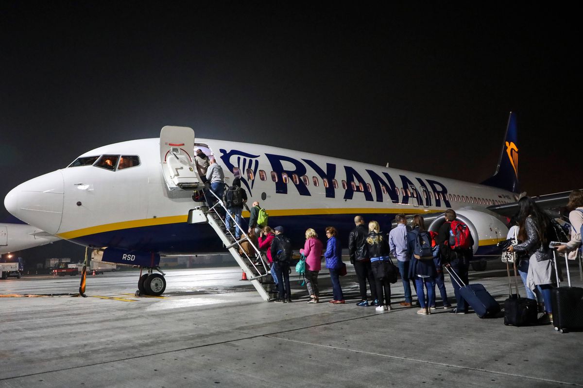 Passengers boarding Ryanair Boeing 737 flight to Berlin, Germany at Balice Airport in Krakow, Poland on 25 September 2019  (Photo by Beata Zawrzel/NurPhoto via Getty Images)