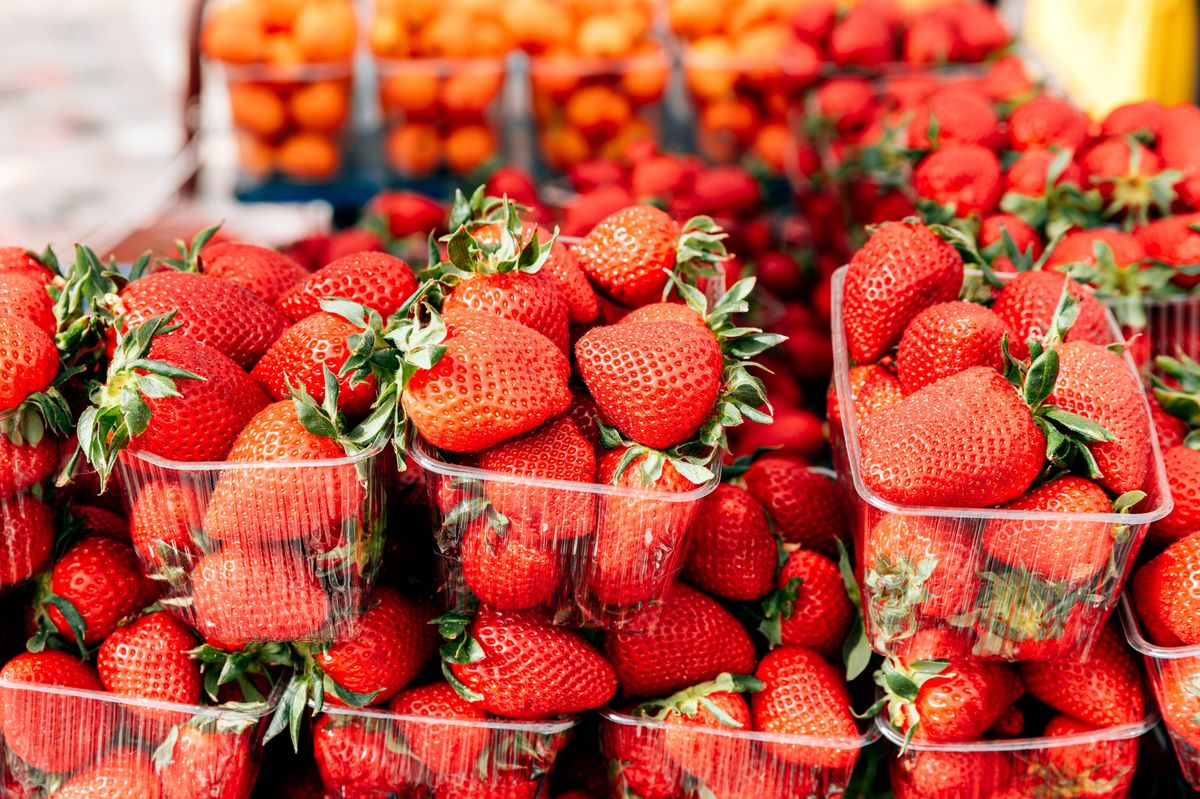 Fresh strawberry for sale at the farmer's market