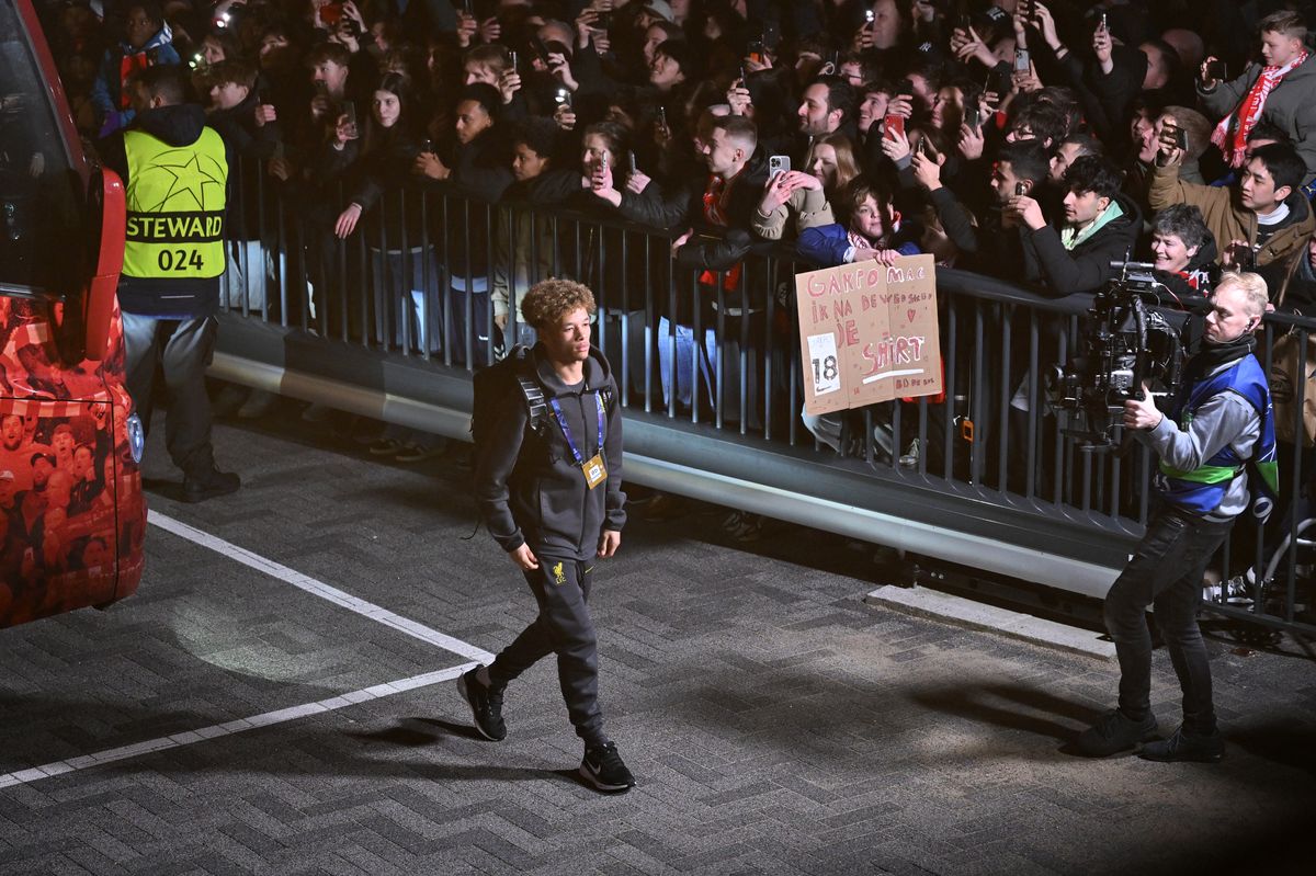 Trent Kone-Doherty ahead of Liverpool's Champions League tie against PSV last year