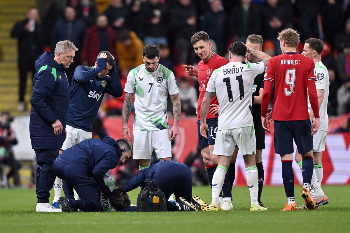 Sammie Szmodics was stretchered off after suffering a head injury in extra time