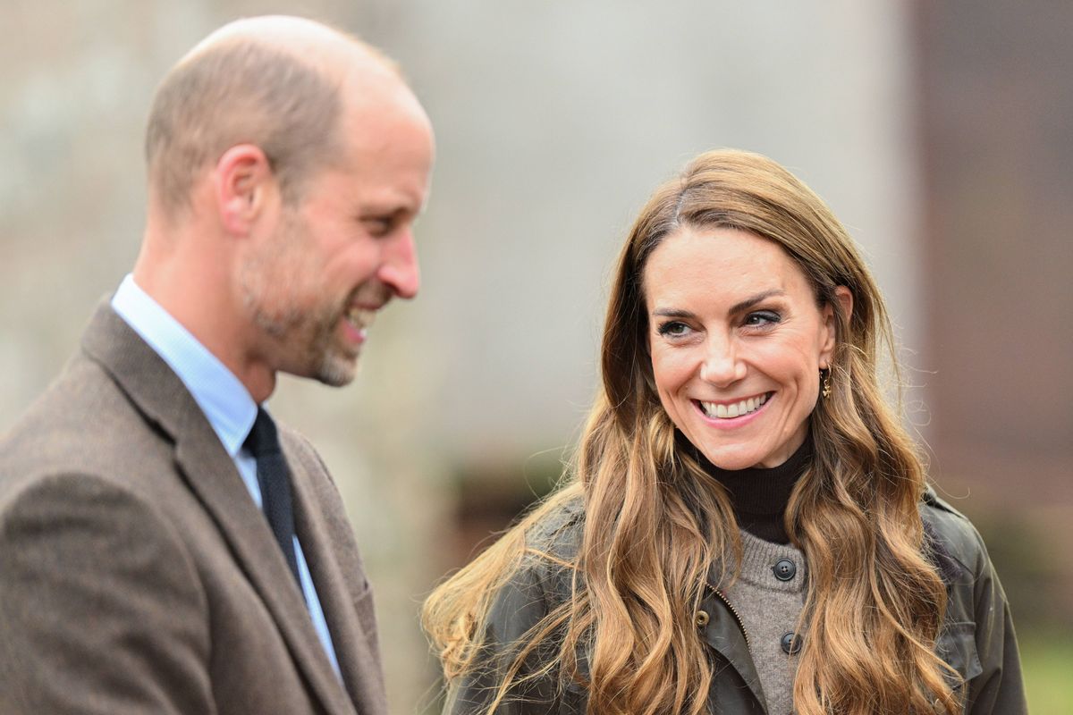 Britain's Prince William and Kate, Princess of Wales during a visit to Mallon Farm, a flax farm in County Tyrone that is spearheading the revival of flax growing for linen, in Cookstown, Northern Ireland, Tuesday, Oct. 14 2025