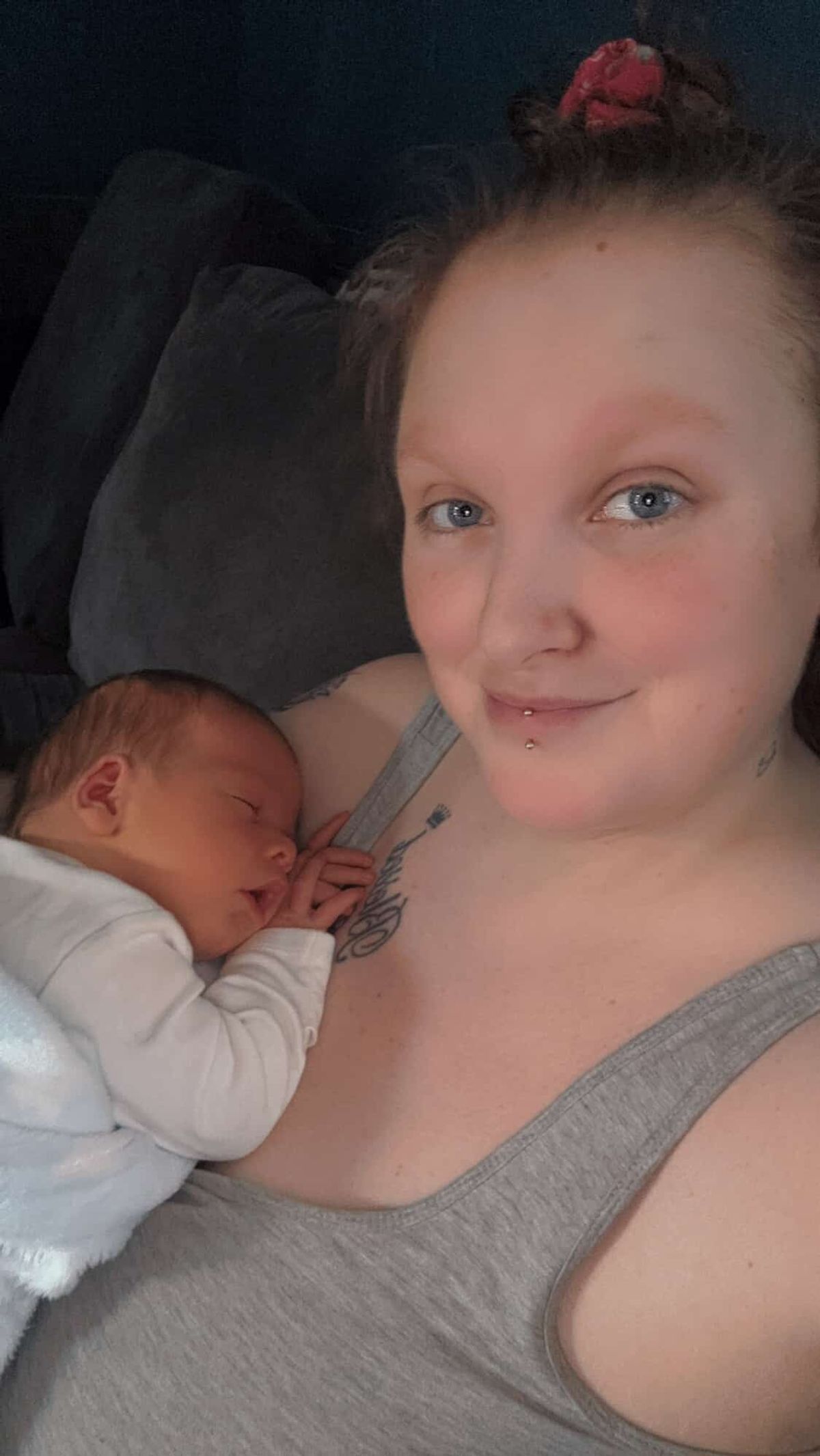 Beth and Jack shortly after she gave birth