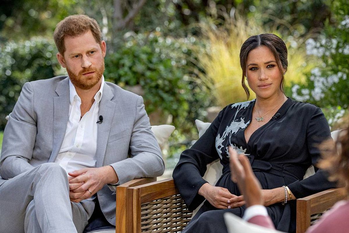 Prince Harry and Meghan Markle with Oprah