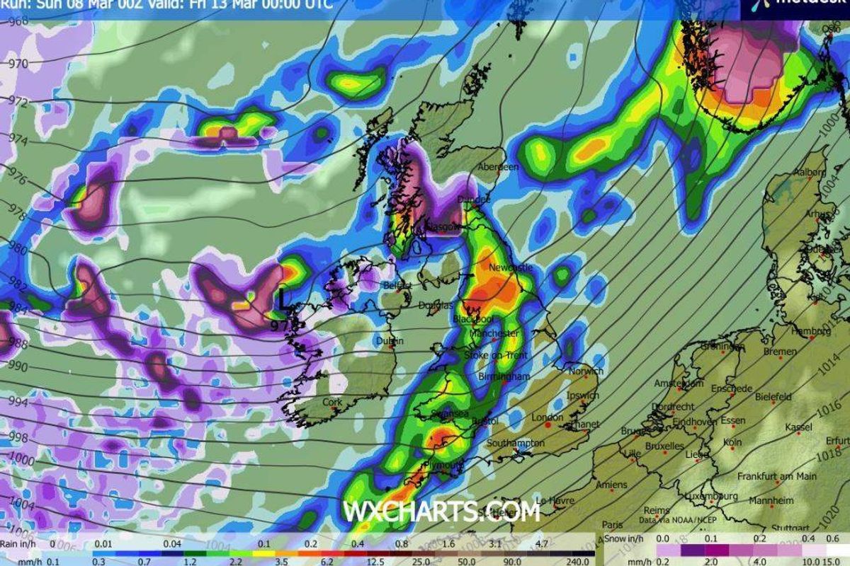 Weather models indicate snow returning to Ireland on Friday
