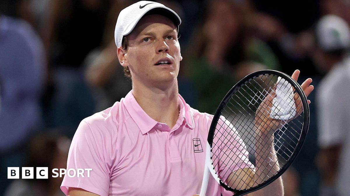 Jannik Sinner celebrates after his win at the Miami Open