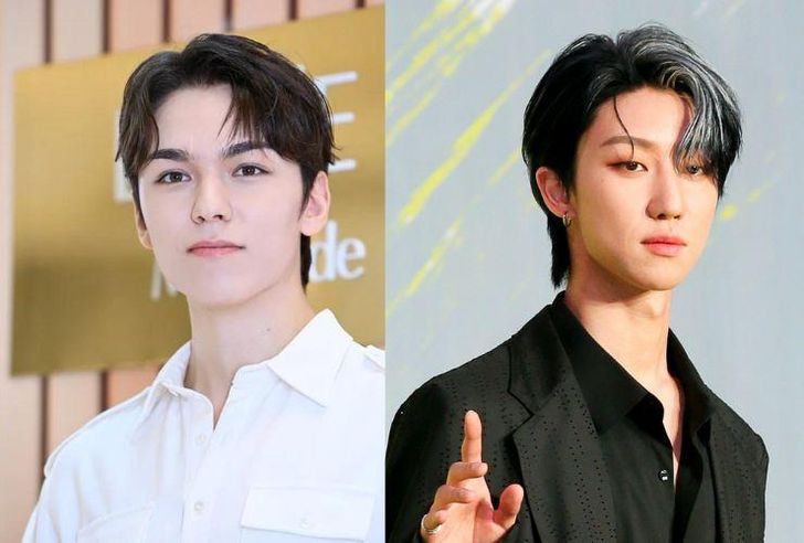 Seventeenr's Vernon, left, and The8 / Korea Times file