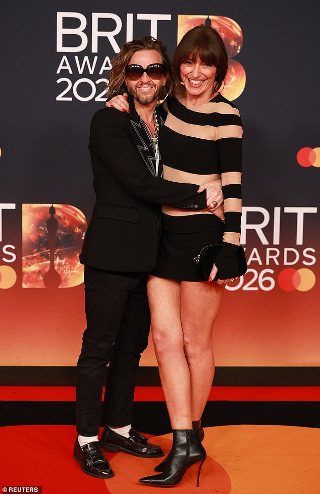 The TV personality, 58, who secretly wed the celebrity hairdresser, 49, in a low-key December 2025 ceremony, stunned in a striped mini dress