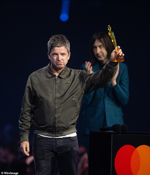 The Oasis rocker, 58, was honoured at the annual ceremony on Saturday night at the Co-op Live arena, with his daughter Anaïs, sons Sonny and Donovan and nephew Gene, in attendance