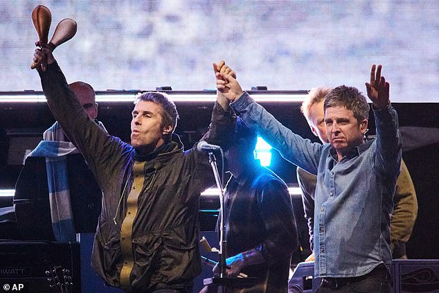 It comes after Noel praised Liam, 53, as he accepted the Songwriter of the Year gong during the ceremony, symbolising how far the once-warring brothers' relationship had come, after their mammoth Oasis reunion tour (seen in August together)