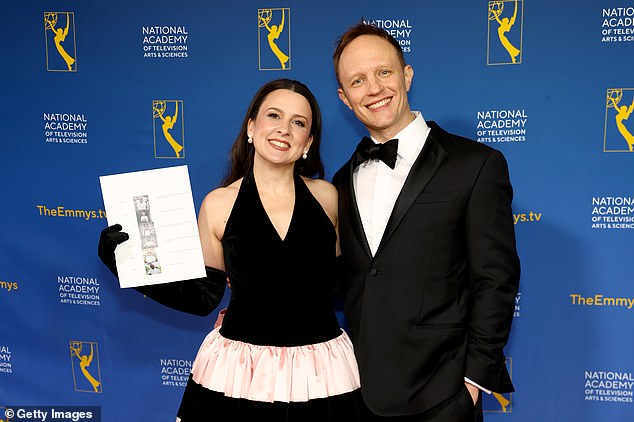 She also showed  images of the children whose words were featured on her dress