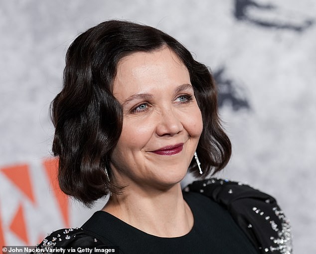 Gyllenhaal had her signature raven bob pressed into finger waves as a salute to The Bride's 1930s Chicago setting