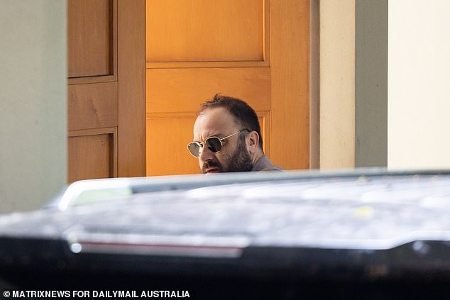 Bouchet pulled up just after 10:45am in a black Hyundai Palisade, making a swift entry through the security gates