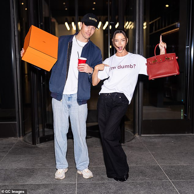 Rob, 27, (L) officially made amends with Maura after betraying her during the series 4 Traitors finale as he gifted her the specific Birkin bag she wanted