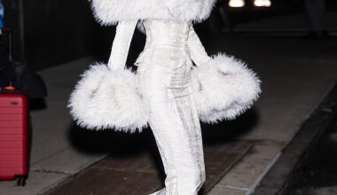 Maura Higgins turned heads in a wild fur-trim corset dress as she arrived at Watch What Happens Live With Andy Cohen in New York on Tuesday evening