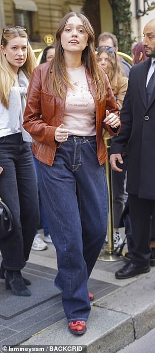 She went back for a quick change before heading out again wearing casual clothing