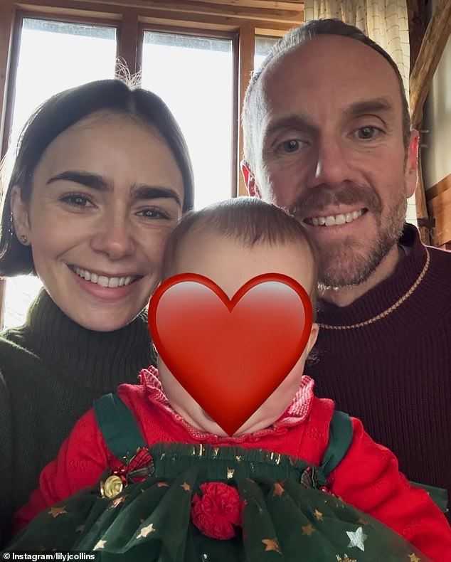 Lily Collins (left) is planning to move from Los Angeles to the capital with her husband, film director Charlie McDowell (right), and their year-old daughter Tove (centre)