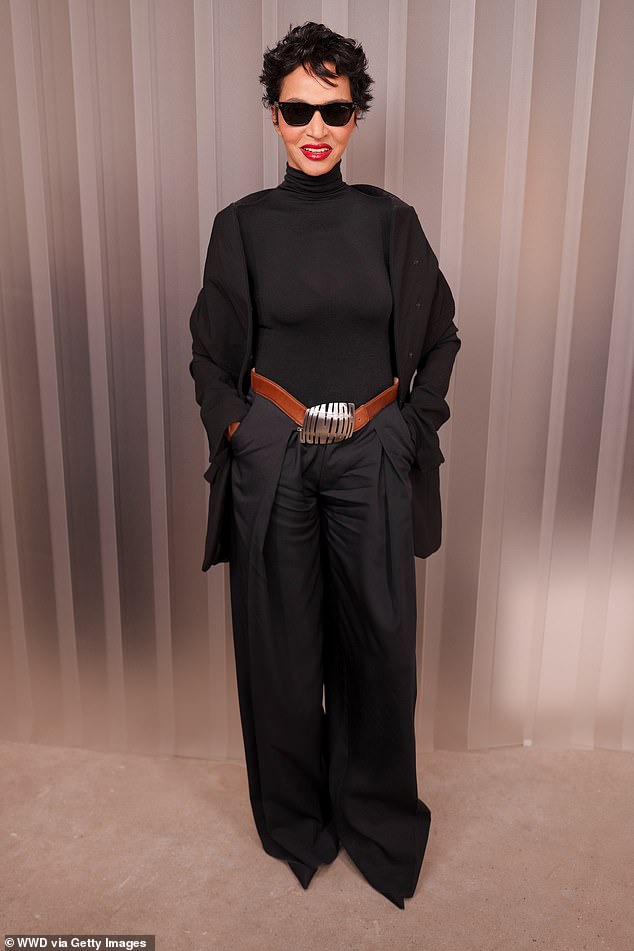 Model Farida Khelfa was the epitome of chic in all black
