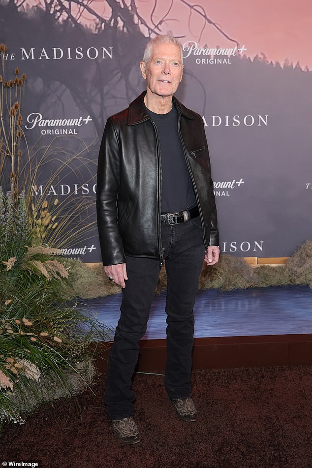 Stephen Lang cut a trendy figure in a black leather jacket and matching slim-fit jeans as he also attended the event