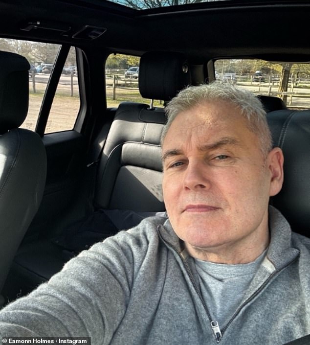 Eamonn Holmes appeared in good health as he enjoyed a day out at the park after revealing he can't lift himself up without the help of his careers