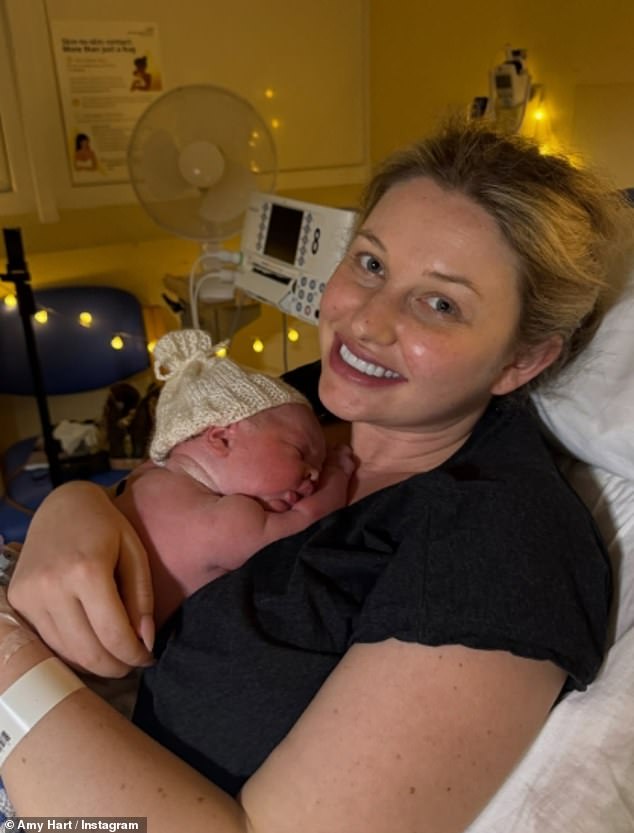 The former Love Island star, 33, announced the early arrival of her and husband Sam Rason's second child, a baby boy, on Sunday