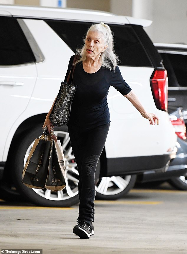 The 76-year-old actress looked sprightly as she ran errands around the city on Tuesday, dressed casually in an all-black ensemble - a far cry from her glamorous red-carpet days