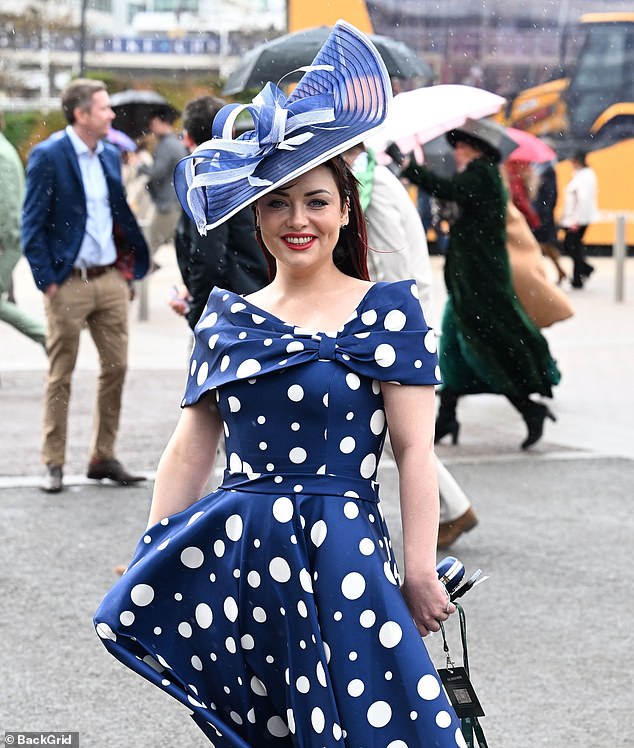 EastEnders and I'm A Celebrity star Shona McGarty was sure to bring the glamour in a bold blue ensemble with a chic complementary fascinator