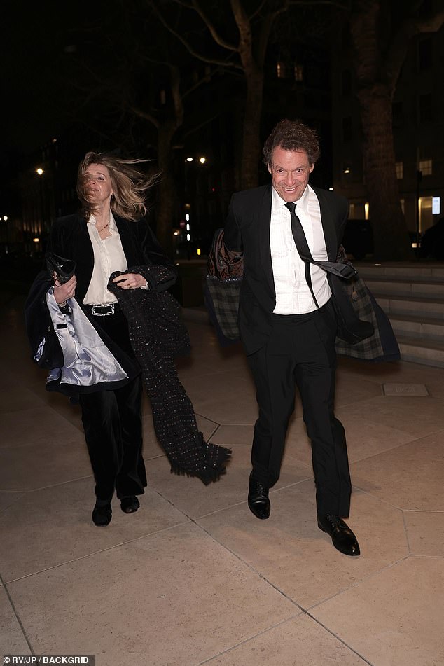 The couple were dressed smartly, with Catherine opting for a crushed velvet blazer, white shirt and trousers, while Dominic rocked a fitted suit