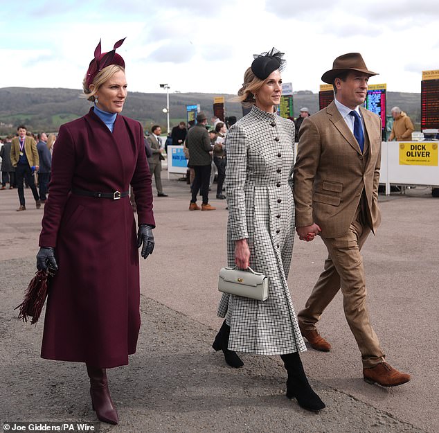 For the festival's finale, Princess Anne's daughter and son both brought their loved ones for a family day out at the races