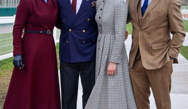 Peter Philips and his fiancée Harriet Spearling posed alongside Zara and Mike Tindall at day four of Cheltenham Festival