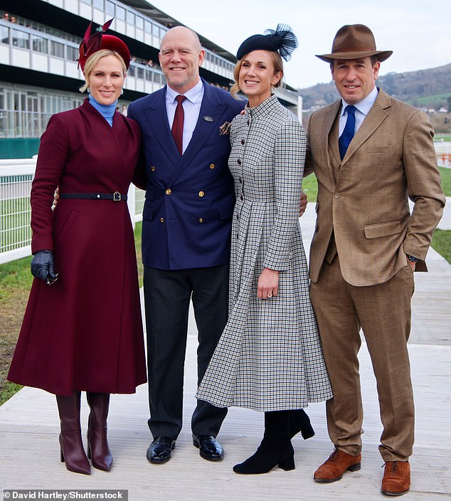 Peter Philips and his fiancée Harriet Spearling posed alongside Zara and Mike Tindall at day four of Cheltenham Festival