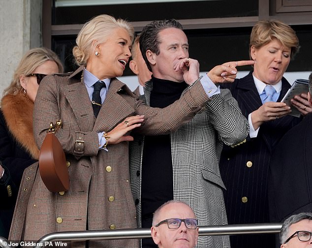 They were joined in the VIP stands by the likes of Celebrity Traitors star Claire Balding (Right)