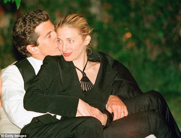 Love Story, a new Disney+ series, explores the tumultuous relationship between John F Kennedy Jr and Carolyn Bessette. The couple pictured in May 1999