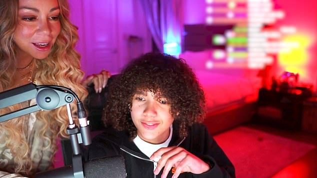 Mariah Carey acted like any normal parent when she walked into her 14-year-old son's room during his Twitch livestream with friends and fans on Friday