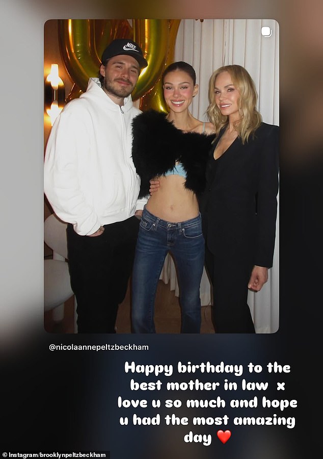 It comes after David and Victoria's son Brooklyn paid tribute to another special woman - his mother-in-law - in another brutal swipe