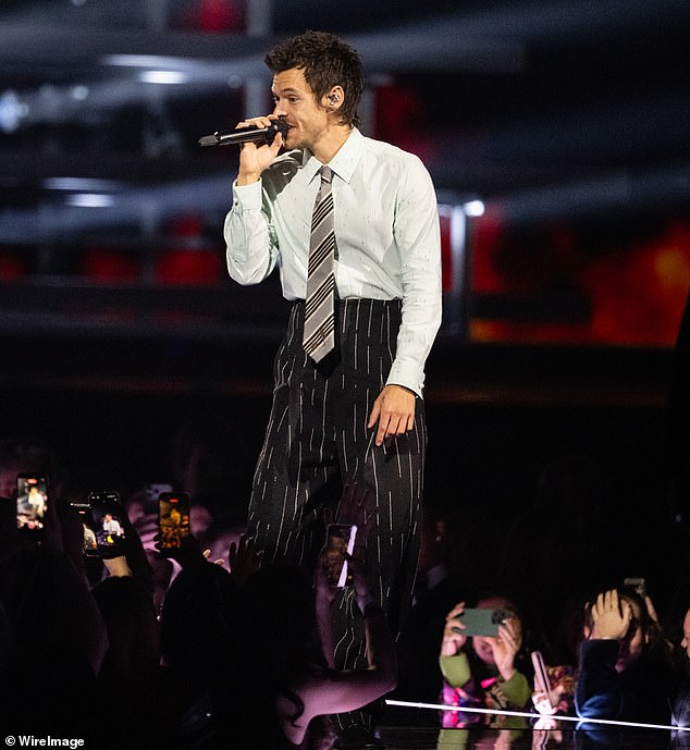 Harry Styles has had the biggest global debut of his career with the release of his fourth studio album Kiss All The Time. Disco, Occasionally (pictured at the BRITs last month)