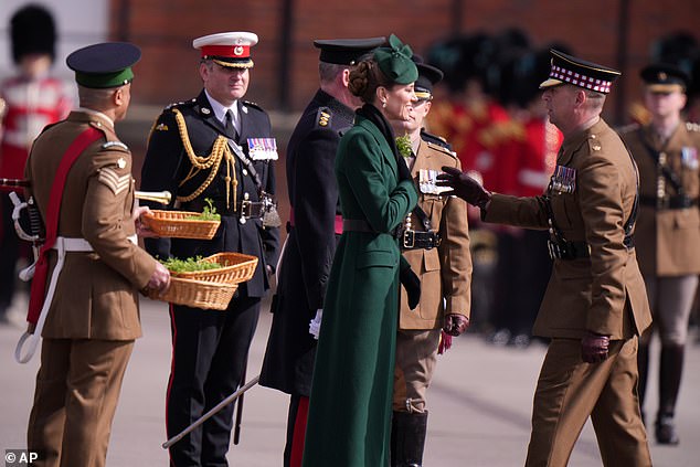 Princess Kate was awarded the title of Colonel of the Irish Guards in 2023 but was forced to miss the parade the following year as she underwent treatment for cancer